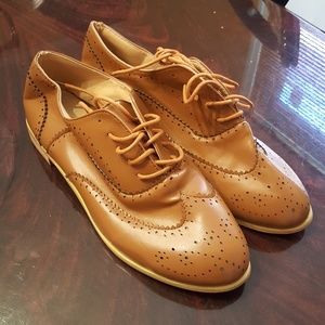Women's Brown Oxford Shoes Eyelit Summer Ready